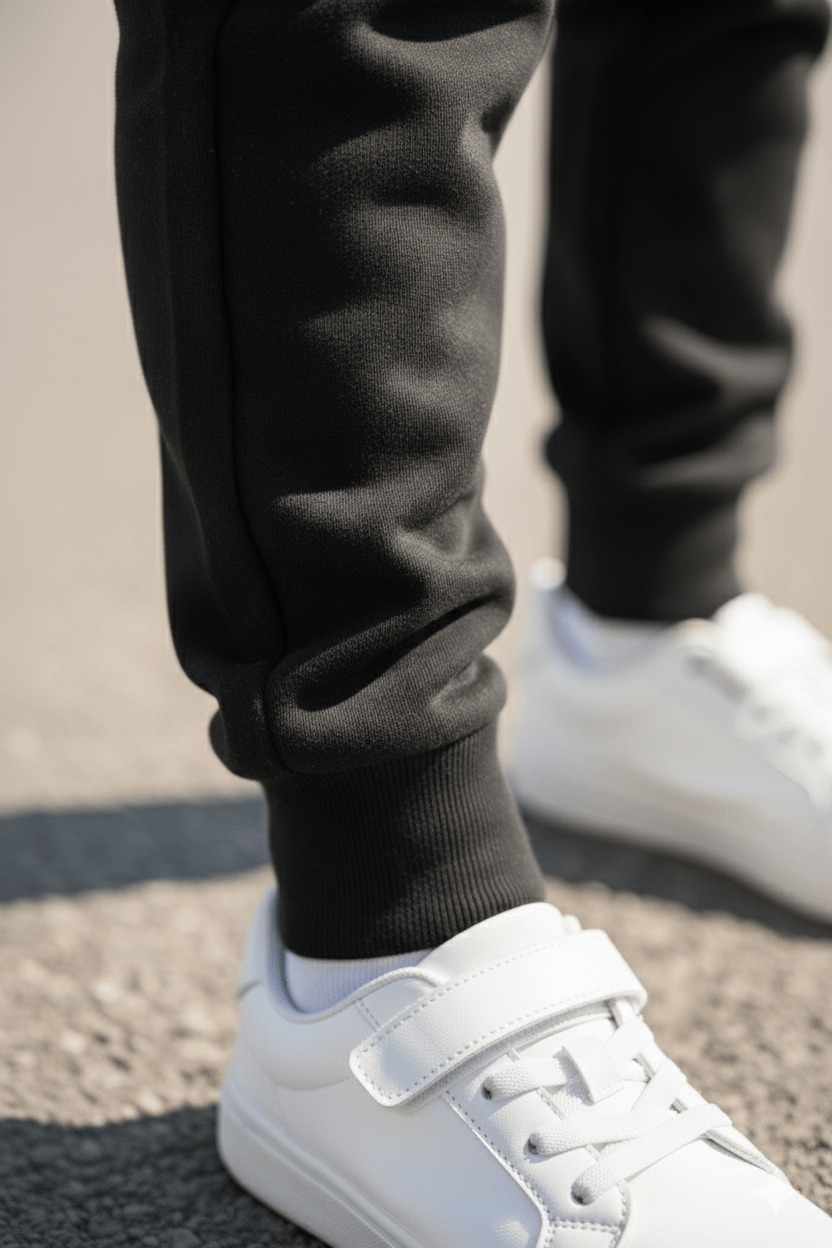 kids branded winter fleece trouser black printed - Brand You Need