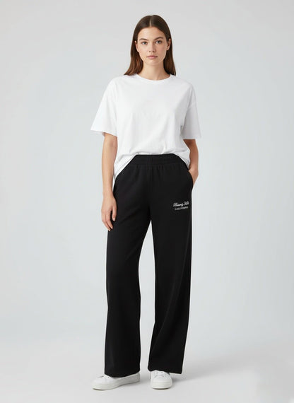 Women's Embroidered Wide Leg Trousers - Brand You Need